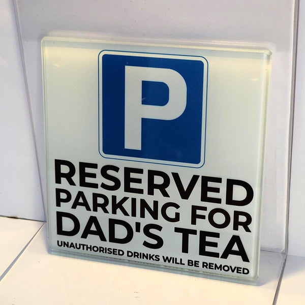 Reserved Parking Glass Coaster Customisable Personalised