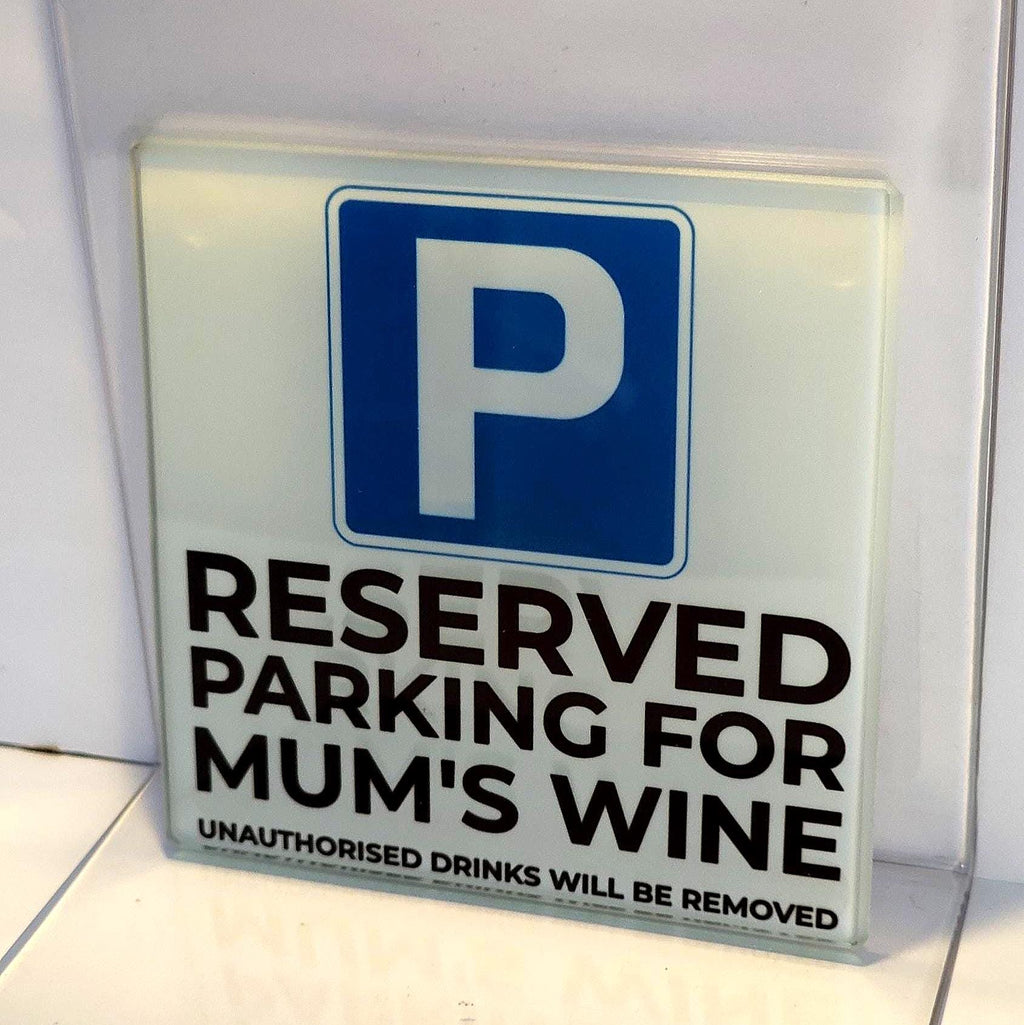 Reserved Parking Glass Coaster Customisable Personalised