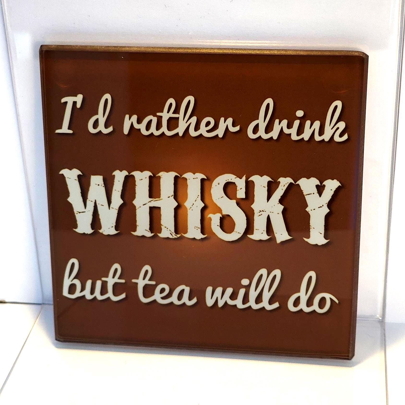 I'd Rather Drink... Glass Coaster