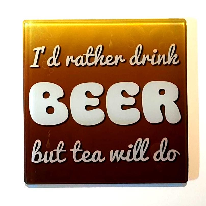 I'd Rather Drink... Glass Coaster
