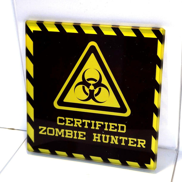 Certified Zombie Hunter Glass Coaster